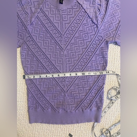 WHBM Lace Stitch Bell Sleeve Sweater - Picture 7 of 9